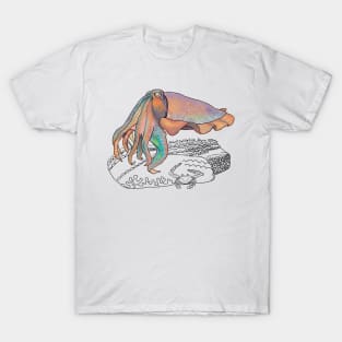 Giant Cuttlefish Doodle-white T-Shirt